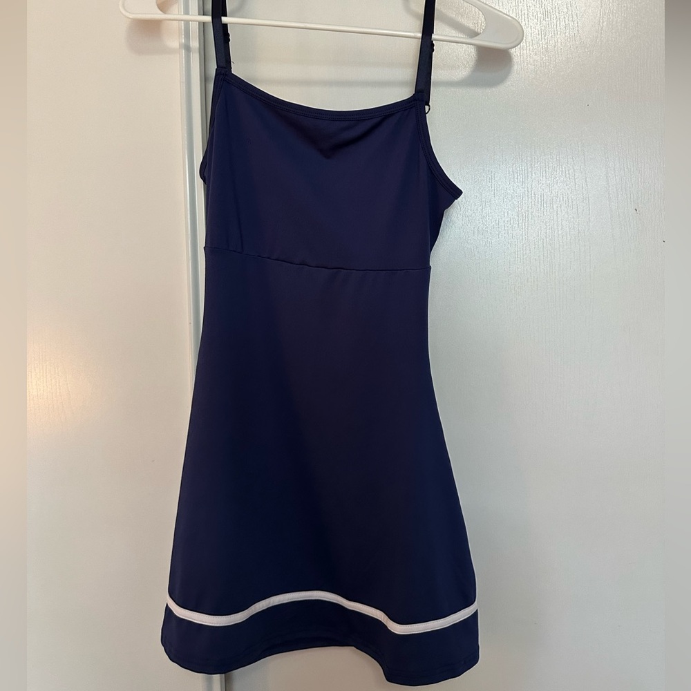 Athletic Navy workout Dress with White Trim